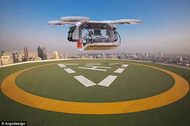 drone ambulancia en su base