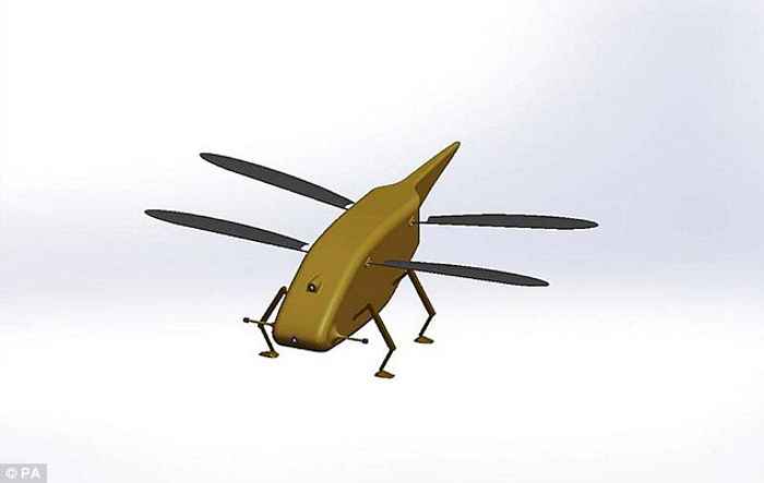 modelo miniatura cazador de drones